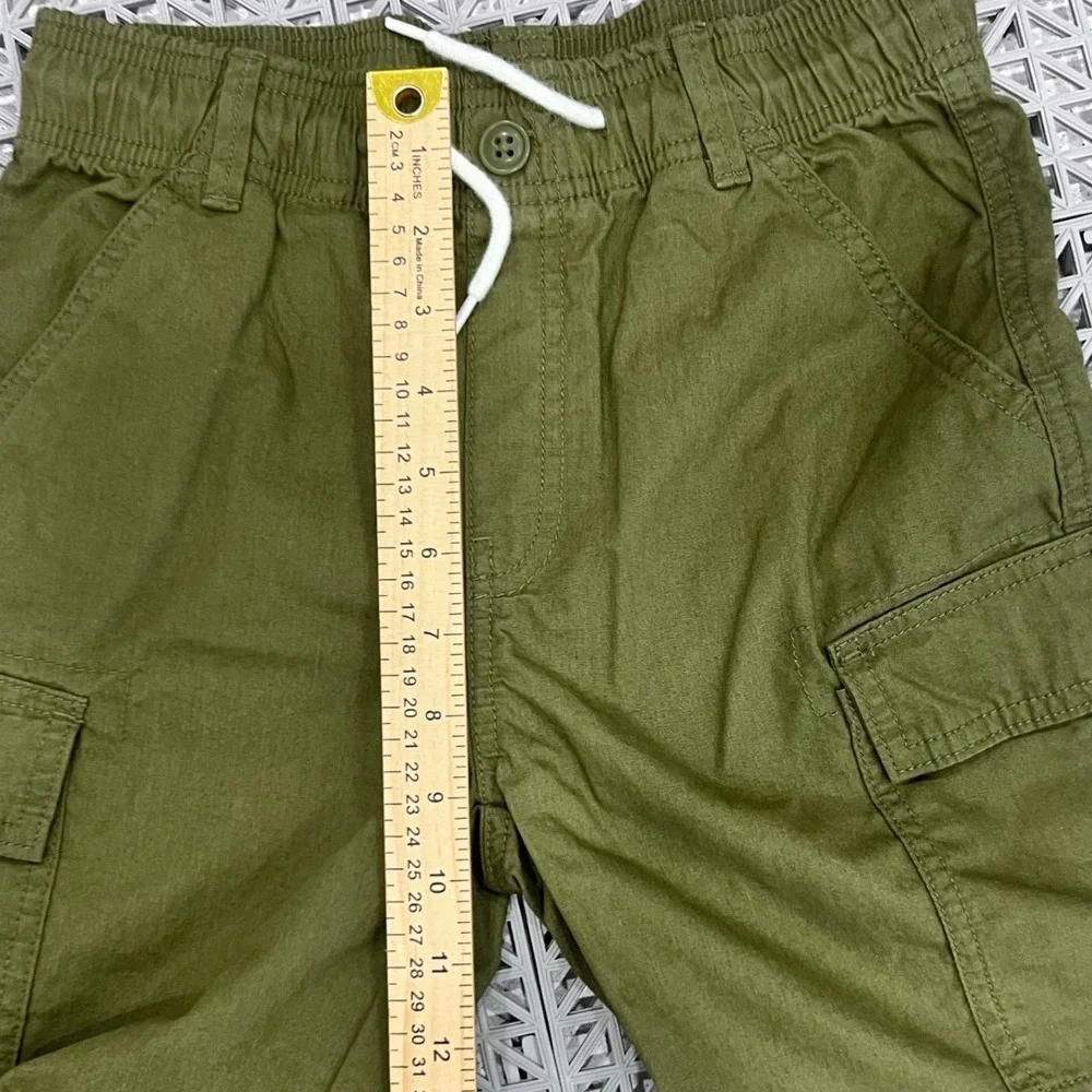 The Children's Place Cargo Shorts‎ Boys 10 Green Pull On Drawstring Gorpcore